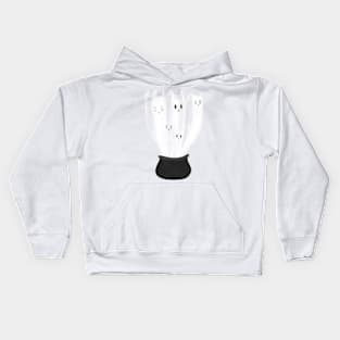 Cat ghost cauldron Kids Hoodie